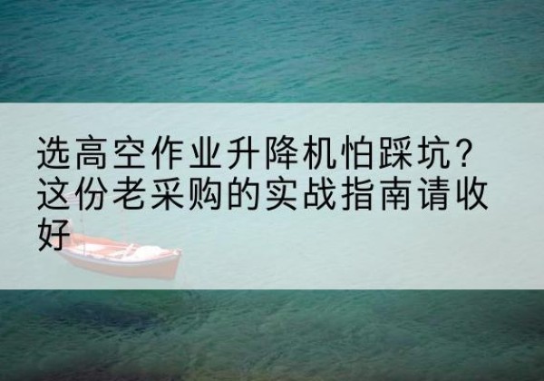 青浦区高空作业升降机厂家推荐-选高空作业升降机怕踩坑？这份老采购的实战指南请收好