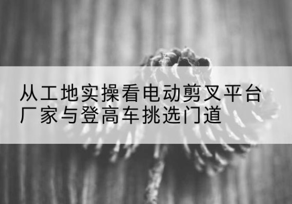 青浦区电动剪叉升降平台厂家-从工地实操看电动剪叉平台厂家与登高车挑选门道